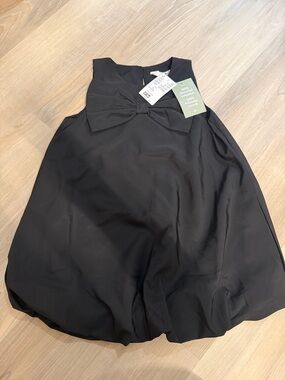 H&M BNWT- Black Bow-Accent Sleeveless Dress